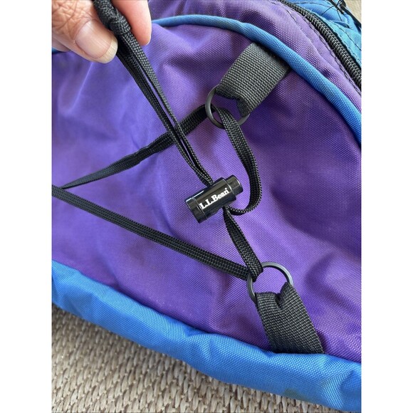 Vintage LL Bean Fanny Pack Waist Hip Belt Sling Bag 90s 1990s Purple Blue Black - Picture 7 of 12